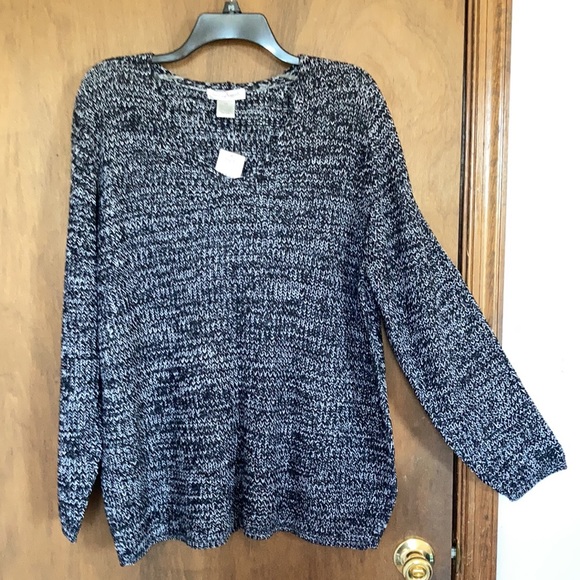 Hasting & Smith v neck pullover sweater black combo 3X - Picture 10 of 14